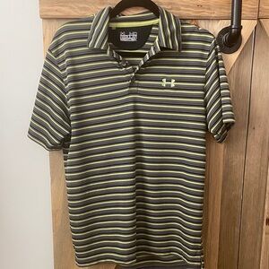 Under Armour Men's Polo Shirt - Yellow and Black Stripes